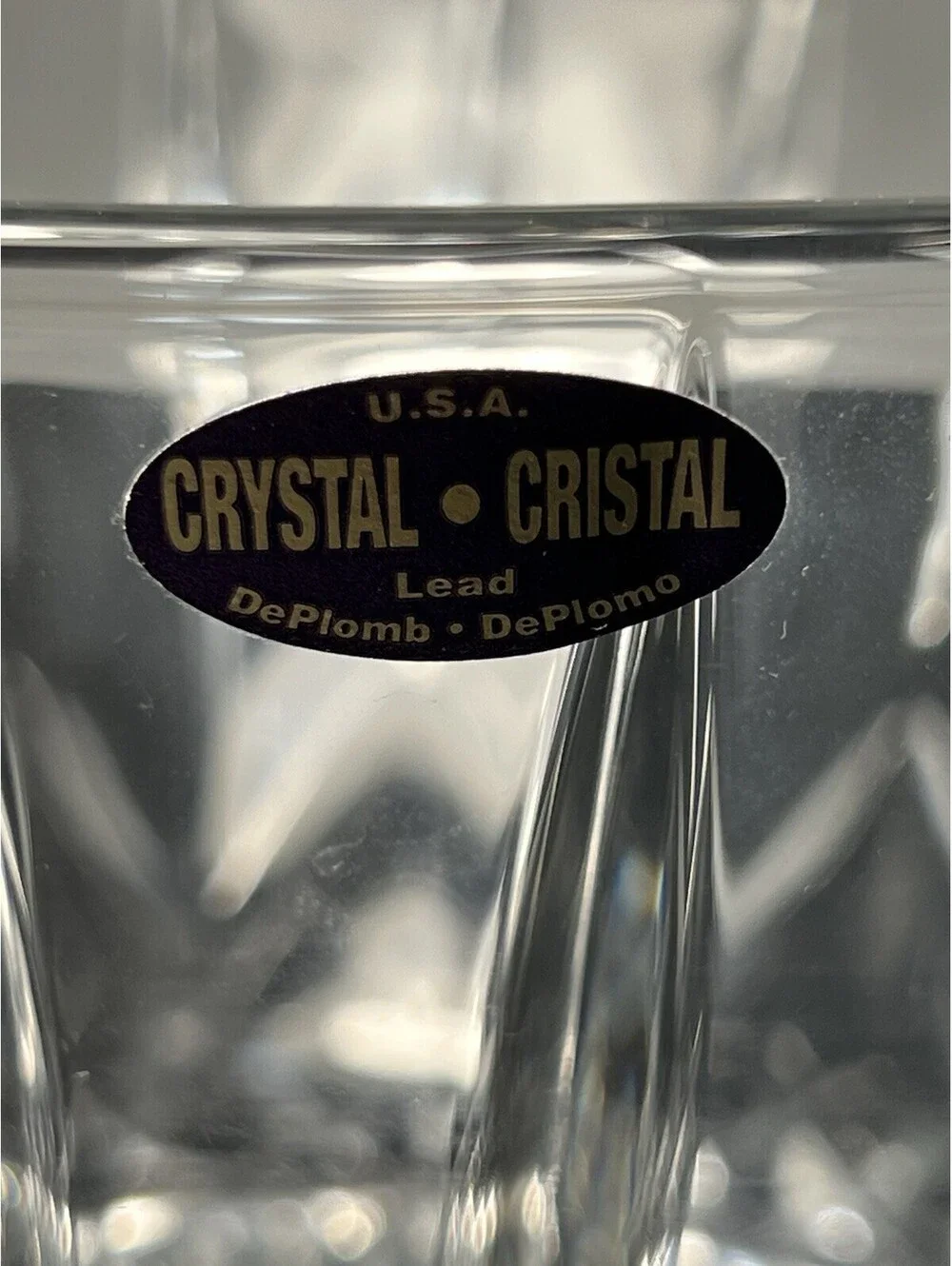 George Crystal 1980s Fruit Bowl Muirfield 24% Lead Crystal Clear, 11x8.5x5”